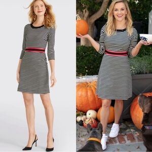 Draper James Striped Dress With Red Waistband—Sz Small